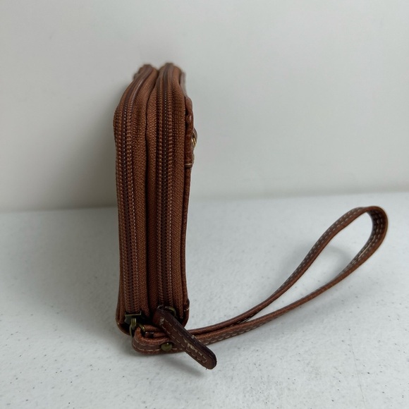 BOC Born Concepts 8” Wallet Wristlet Faux Leather Brown Dual Zip Around India - Picture 4 of 11